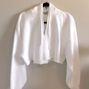 TNA Cozy Fleece 1/4 Zip Cropped Hoodie